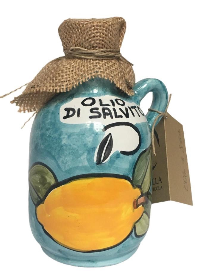 Ceramic jar "Limone" (Lemon) - Extra-Virgin Olive Oil "Nocellara del Belice" - (0.25 L)